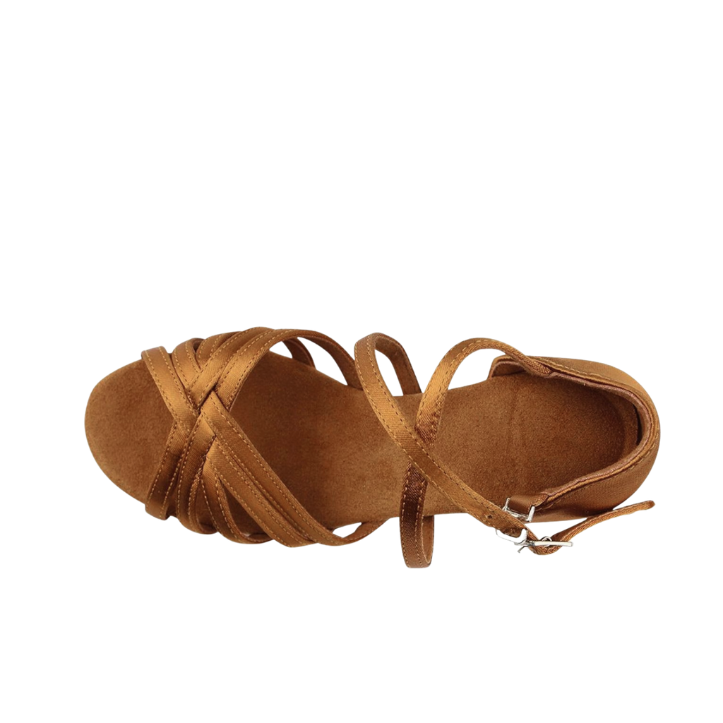 Women’s Gold Metallic Sandals with Low Block Heel & Ankle Strap