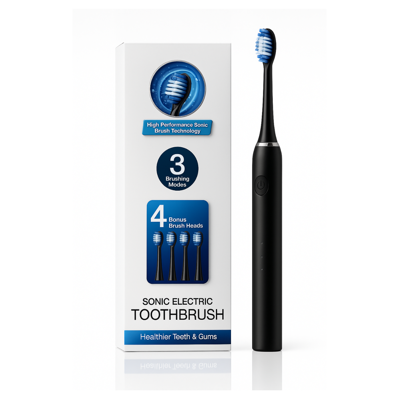 Sonic Electric Toothbrush – High-Performance Cleaning with 4 Brush Heads