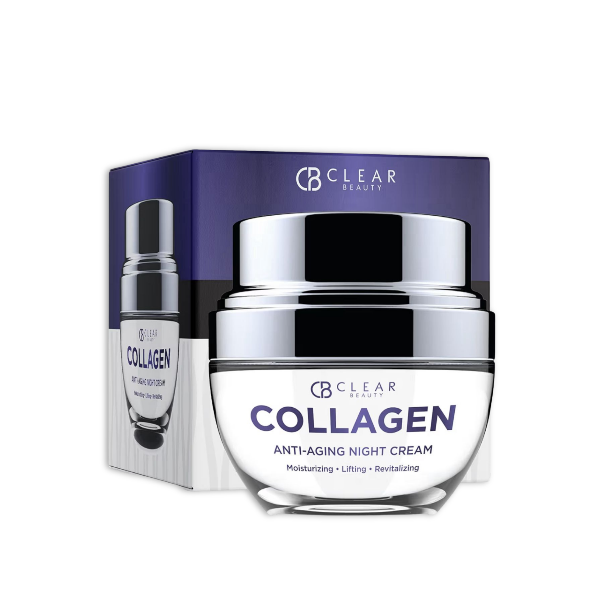 Clear Beauty Collagen Anti-Aging Night Cream – Moisturizing, Lifting & Revitalizing Face Treatment (50 mL)